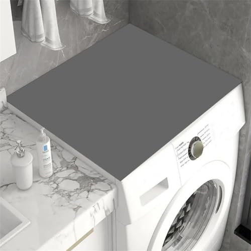 Odot Tappetino Antiscivolo Lavatrice, Tinta Unita Tappeto Assorbente Superiore per Lavatrice, Tappeto Assorbente Asciugatura Rapida in Diatomee (50x60cm,Grigio)