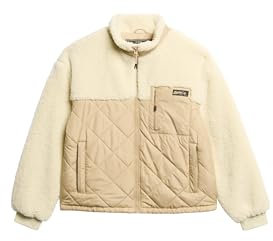 Superdry Damen Workwear Hybridjacke aus Fleece Urban Creme 38