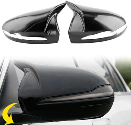 1 Paar schwarze Spiegel-Abdeckkappe, Außenspiegel-Abdeckkappe, schlanke Karbonfaser-Außenspiegelkappe, für Mercedes für Benz W205, W213, W238, X253 (glänzendes Schwarz)