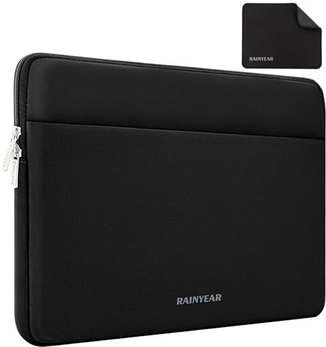 RAINYEAR Laptop Hülle für 14 Zoll Notebook Lenovo Thinkpad IdeaPad, 15,3 Zoll MacBook Air 2025 2024 2023 M4 M3 M2, 14 Zoll HP Dell Acer Chromebook, MacBook Pro 15 A1707 A1990, Schwarz