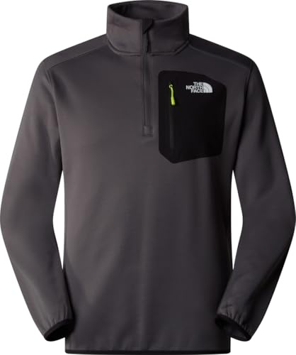 The North Face Herren Crest 1/4 Zip Sweatshirt, Anthracite Grey/TNF Bla, XL