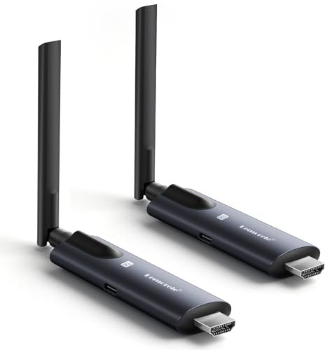 Wireless HDMI Transmitter and Receiver, Lemorele 1080P HDMI Funkübertragung Supports 1 Transmitter zu 4 Empfänger Max Streaming Video für Laptop, Camera, TV Box zu HDTV, Monitor,Projektor