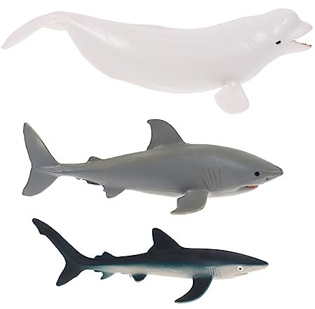 JOINPAYA 3st Sea Life-Statue Meerestiermodell Meerestierfiguren Badespielzeug Für Wale Wasserspielzeug Für Kinder Walfiguren Haifiguren Spielzeug Für Unterwasserlebewesen Plastik