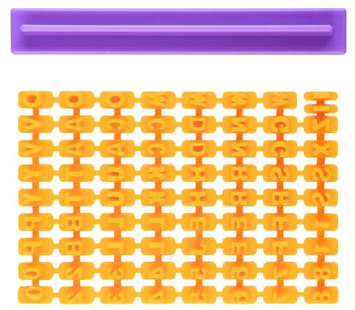 Bojueshaw Cookie Stamps Set,Alphabet Number Embosser Mold,Fondant Letter Stamps,Tiny Cookie Stamp for Biscuit Pottery DIY Projects