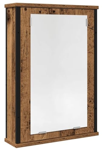 vidaXL Bad-Spiegelschrank Altholz-Optik 42x12x60 cm Holzwerkstoff
