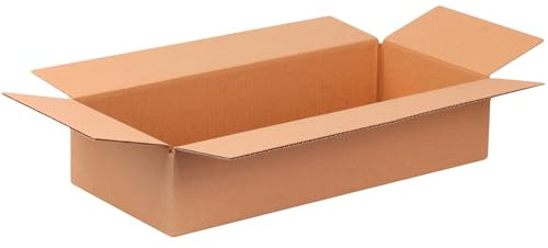Faltkarton 450x200x100 mm | 1-wellig B-Welle Versandkarton Klein für DHL Päckchen M | DPD M | GLS M | Hermes M Paket | Verpackungskarton Päckchen Kartons E-Commerce, Paket Karton (100 Stück)