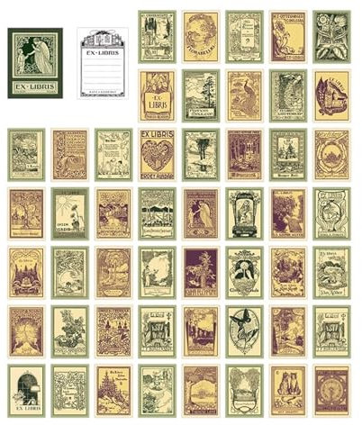 Sticker,Stickers 50 Stück Vintage-Materialpapier, dekoratives Tagebuch, Album, Scrapbooking-Material, Hintergrundpapier, Junk-Zeitschrift, Bastelpapier(Green Light Forest)