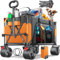 KESSER® Bollerwagen GTR9000 Handwagen 200Kg | 200L Stauraum Transportwagen faltbar extra breite 360° Räder & Feststell-Bremsen Wetterbeständig Strandwagen inkl Abdeckung, Seitentasche & Getränkehalter