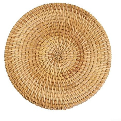 Aprilsunnyzone Untersetzer aus natürlichem Rattan, stilvolle Isolationspads, Stroh-Tischsets für verschiedene Umgebungen (18 cm)
