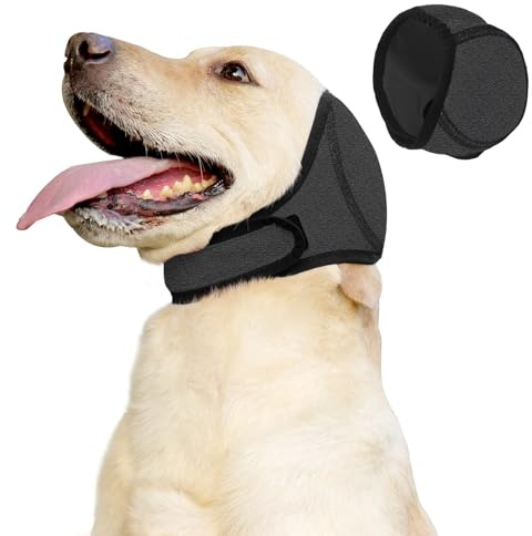 RANYAKE Scaldaorecchie per Cani, Copriscarpe per Orecchie per Cani per Sollievo dall'Ansia, Impermeabile Regolabile Avvolgicoda per Gatti e Cani, Cappuccio Calmante per Orecchie per Cani Silenziosi