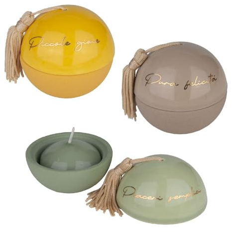 Generico 1 PZ Ball Sfera Porta Candela Colore in Ceramica 7 cm BOMBONIERA