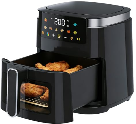 Spector 5L Digital Air Fryer with 8 Presets, 1250W Powerful Airfryer Oven, LED Touchscreen, 80-200°C Temperature Control, Family Size Air Fryer for Healthy Low Oil Frying, Baking, Roasting