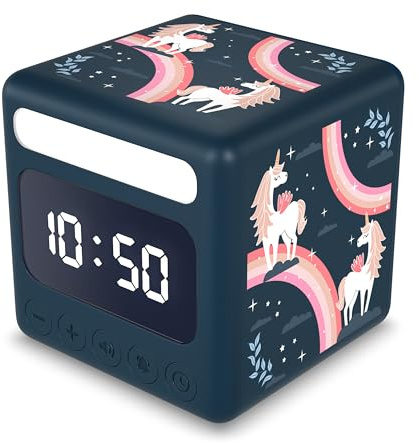 Cander Berlin MND 4010 M Kinderwecker lautlos Licht Einhorn Snooze Beleuchtung ohne Ticken LCD- Display Mädchen Kinderzimmer