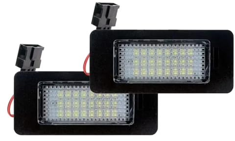 Reyukhn Number Plate Light For A1 For A4 B8 For A5 S5 For A6 S6 For A7 For Q5 2D Car No Error Canbus Led License Number Plate Lights Bulb 6000K White 2piece License Plate Lamp
