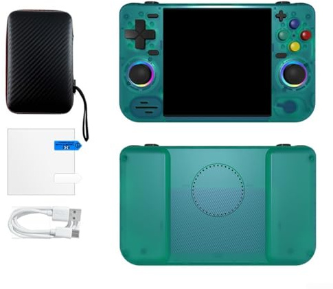 RF40H Console di gioco portatile retrò, 18000+ console per videogiochi precaricata 2,4 G WiFi con schermo HD IPS OCA da 4 pollici, supporta 30+ emulatore mainstream (verde)