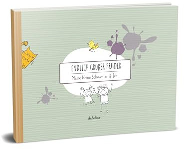 Geschenk für großen Bruder: kleine Schwester + großer Bruder-Buch (Öko, Recycling-Papier, Erinnerungsalbum/Fotoalbum für Geschwister zur Geburt)
