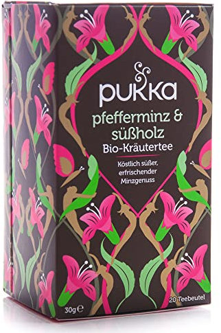 Pukka | Bio Pfefferminztee mit Süßholz Pfefferminz & Süßholz | Tee für ein erfrischend-süßliches Geschmackserlebnis | 1er Pack | 20 Teebeutel