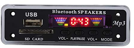 Bluetooth Decoder Board-Modul, SDM01BT + U-DX Wireless 4 Farben Spektrum Audiomodul, MP3 / WMA/WAV/FLAC/APE-Format, Unterstützung USB/SD-Karte/Bluetooth/FM(Schwarz)