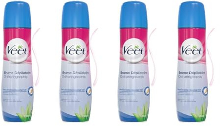 Veet - Brume Dépilatoire - Peaux Sensibles - 150 ml - Lot de 4