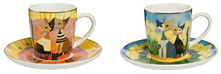 CREAFLOR HOME 2er Set Rosina Wachtmeister Espressotassen Primavera + Momenti Doro Goebel