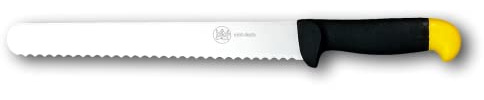 DUE BUOI Coltello 818 MEP/28 - SEGHETTATO per Pane con Lama Lunga MM 280 E Larga MM 34