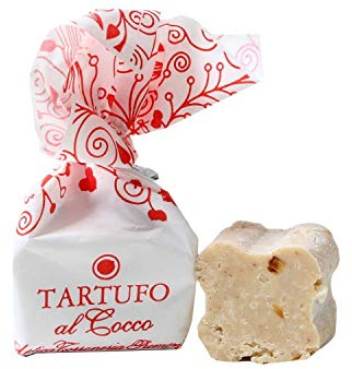 Tartufi al Cocco Kg 1 Antica Torroneria Piemontese - Senza Glutine - Praline di Cioccolato Bianco, Nocciola IGP Piemonte e scaglie di Cocco gratugiato (16%)