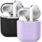 2X Funda Silicona Compatible con AirPods 2 & 1, Molylove Fundas Protectora de Silicona para AirPods, [LED Frontal Visible][Funciona con Carga inalámbrica] (AirPods 2, Negro+Púrpura)