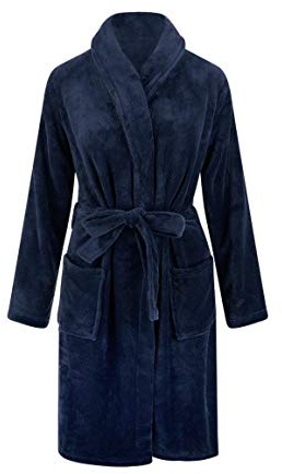 RELAX COMPANY - Fleece-Bademantel mit Namen Bestickt - Bademantel - Schalkragen - Männer und Frauen - Morgenmantel mit Stickerei personalisiert