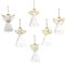 4E's Novelty Glasengel Ornamente für Weihnachtsbaum (Set mit 12 Stück) Sortiment von 6 Designs – 6,3 cm klar gesponnenes Glas religiöser Engel