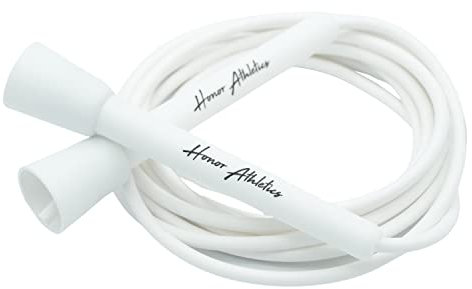 Honor Athletics Speed Rope, Springseil – am besten für Doppelunter, Boxen, MMA, Cardio-Fitness-Trainingszustand – verstellbar 3 m – Springseil (schneeweiß)