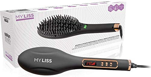 Salon Studio Professional MyLiss Professionelle Glättbürste – Beseitigt Kräuselungen und Disziplinieren von Haaren – Temperatur einstellbar von 120 ° bis 230 ° – automatische Abschaltung