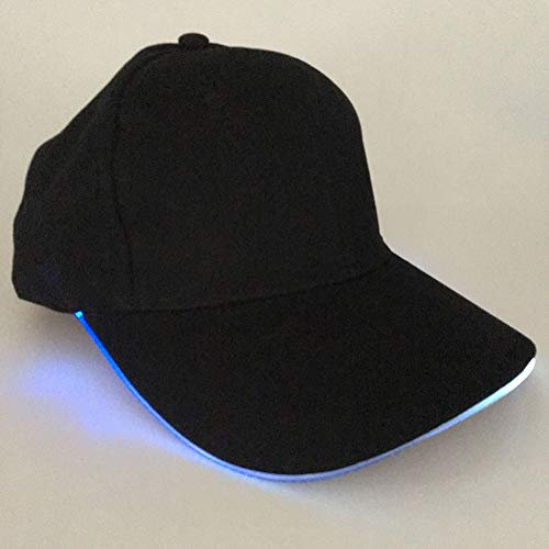 Clenp Gorra Unisex Gorra De Béisbol - Moda Unisex Color Sólido LED Gorra De Béisbol Luminosa Fiesta De Navidad Gorra con Visera Sombrero Negro Luz de Colores 55cm-Sombrero Colorido