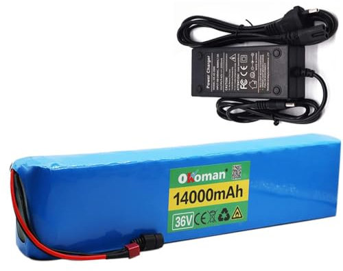 Batterie De Vélo électrique 36v,Batterie Lithium-ION 10s4p 14ah Batterie Pack 500w Haute Puissance Batterie 42v 14000mah Ebike Vélo électrique BMS + 42v Chargeur