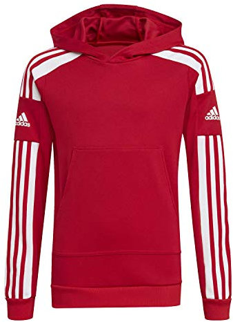 adidas Squadra 21 Hooded Track Top, Felpa con Cappuccio Unisex-Bambini e Ragazzi, Team Power Red/White, 164