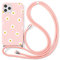 Yoedge Funda con Cuerda para Apple iPhone 6 Plus 5,5, Rosa TPU Silicona Mate Case con Lindo patrón Dibujos Animados con Colgante Ajustable Correa de Cordón Cárcasa para iPhone 6S Plus, Margarita 1