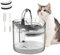 Fontaine à Eau pour Chat, Fontaine Chat 1.8L, Transparent Distributeur Eau pour Chat Chien avec 2 Modes d'eau intelligents, 2 filtres de Rechange, 2 brosses de Nettoyage (Transparent)