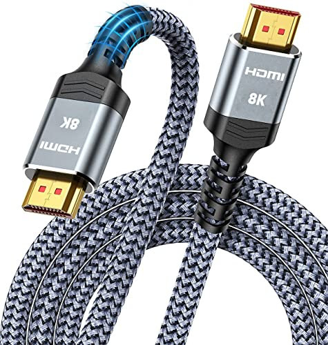 Snowkids 10m Largo Cable HDMI 2.1 8K, Cable HDMI 8K@60Hz Alta Velocidad 48Gbps UHD 4K@120Hz 7680P Vision, DTS: X, HDCP 2.2 y 2.3, HDR 10, eARC, Dynamic HDR, Compatible PS-5/4 Proyector PC Monitor