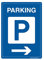 AUA SIGNALETIQUE - Panneau Prépercé (4 Trous) avec Angles arrondis - PVC Rigide 1.5 mm - (150x210 mm, Parking à Droite)