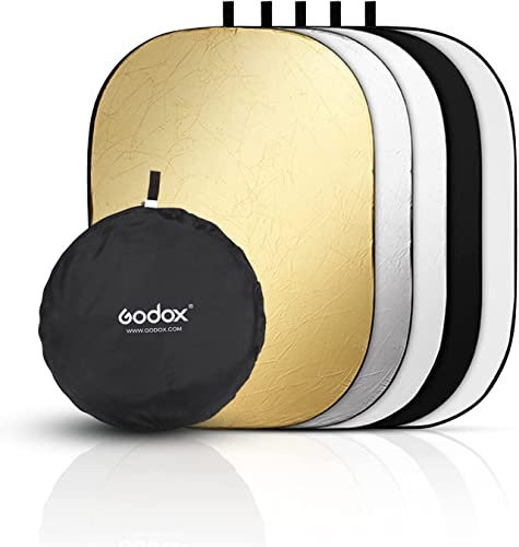 GODOX 5 in 1 Licht-Reflektor Faltreflektoren Fotografie mit Tragetasche, Licht Diffusor für Studio (150x200cm)