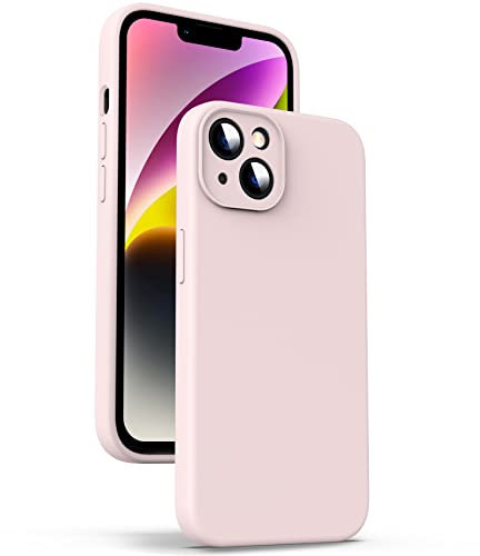 Supdeal Liquid Silicone Case for iPhone 14, [Camera Protection] [Anti Fingerprint] [Wireless Charging] 4 Layer Phone Case Protective Cover, Built-in Microfiber Case Cover, 6.1, Pink