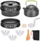 DUOJIN Camping Kochgeschirr Set Pfanne Teekanne Topf 10-teiliges Outdoor Picknick Töpfen aus Aluminium für 2-3 Personen