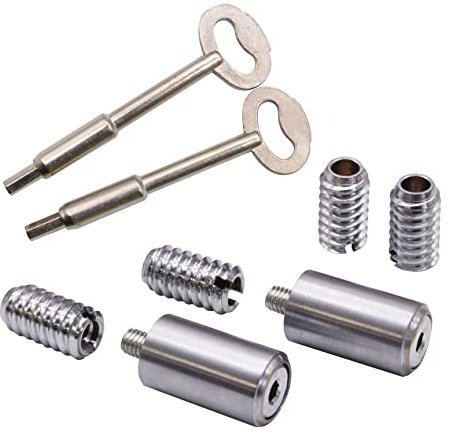 EAI Sash Window Stop for Security and Ventilation | Satin Chrome | Pack of 2 Stops & 2 Keys…
