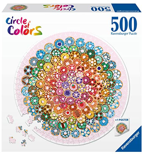 Ravensburger Puzzle 17346 - Circle of Colors Donuts - 500 Teile Rundpuzzle für Erwachsene und Kinder ab 12 Jahren