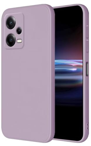HONLEN Funda Compatible para Poco X5 5G / Redmi Note 12 5G Case, (6.67 Inches) Líquida TPU Silicona Cover con Anti-Rasguño, Cáscara Suave Cubierta Hierba púrpura