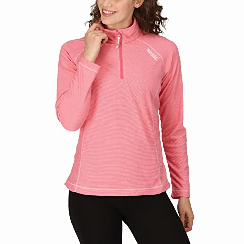 Regatta Womens Montes Lightweight 1/2 Zip Fleece Pullover- Fruit Dove - 12