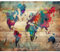 decomonkey Premium Fototapete Weltkarte 150x105 cm Design Tapete Fototapeten Vlies Tapeten Vliestapete Wandtapete moderne Wand Schlafzimmer Wohnzimmer Holz Brett bunt
