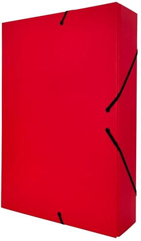 Raylu Paper Projektmappe Matt A4 mit 7 cm Rückenbreite, stabile Kartonmappe und Gummizugverschluss für Schulprojekte oder Büro, Aktenordner Größe 34 x 24 cm (Rot)