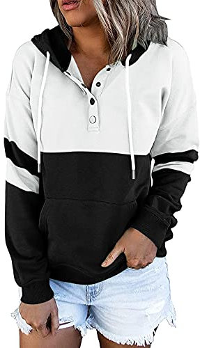 Damen Pullover bunt Sweatshirts fã¼r Damen Retro Hoodie Damen Jacke 80er Jahre Damen Outdoor Weste Damen XXXL Langarmshirt Damen weiß mit Kragen Weihnachtshemd Langarm Shirt