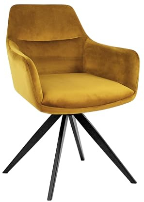 Kick Collection Drehstuhl Tom - Gold - Modern und Hochwertig - Samtstoff und Metall - Erhältlich in vielen Farben