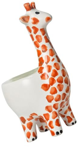 GANAZONO 2st Giraffe Blumentopf Giraffen-pflanztopf Süßer Blumentopf Tierischer Pflanzer Giraffenpflanzer Pflanztöpfe Für Tierische Sukkulenten Modern Vase Keramik Weiß Aloe Vera Drinnen